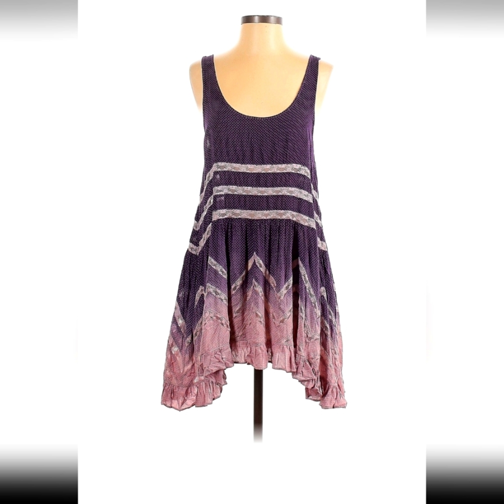 Free people voice and lace ombre trapeze dress